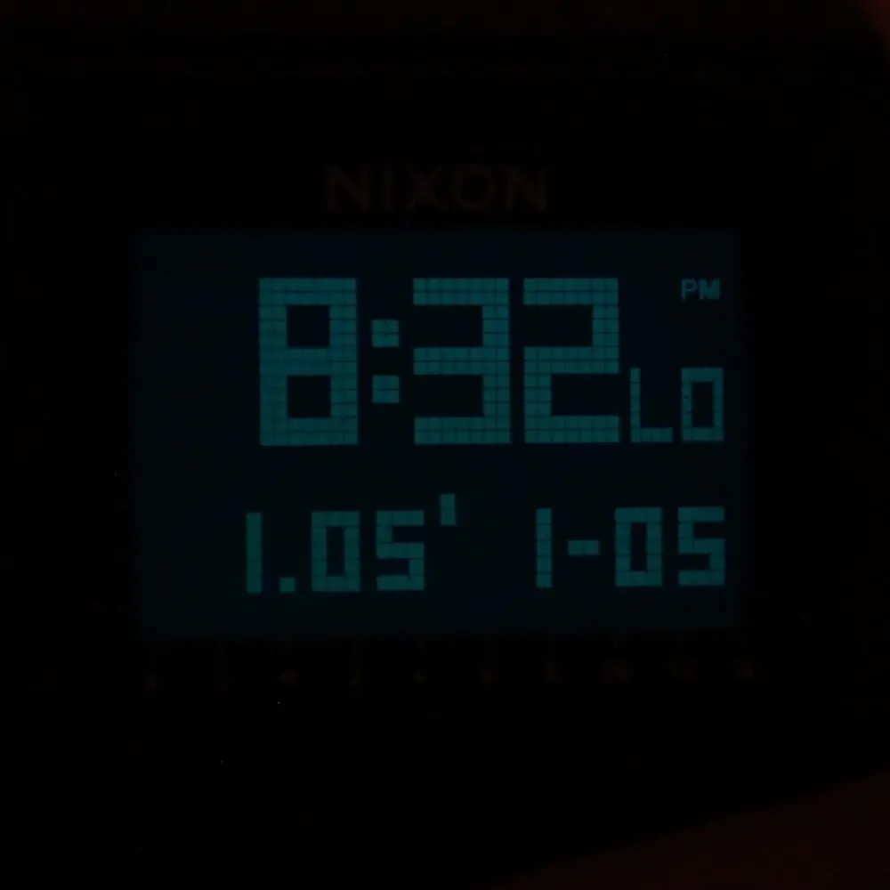 Nixon Base Tide Pro Black 42mm Digital Watch Sunrise Sunset Silicone New Battery